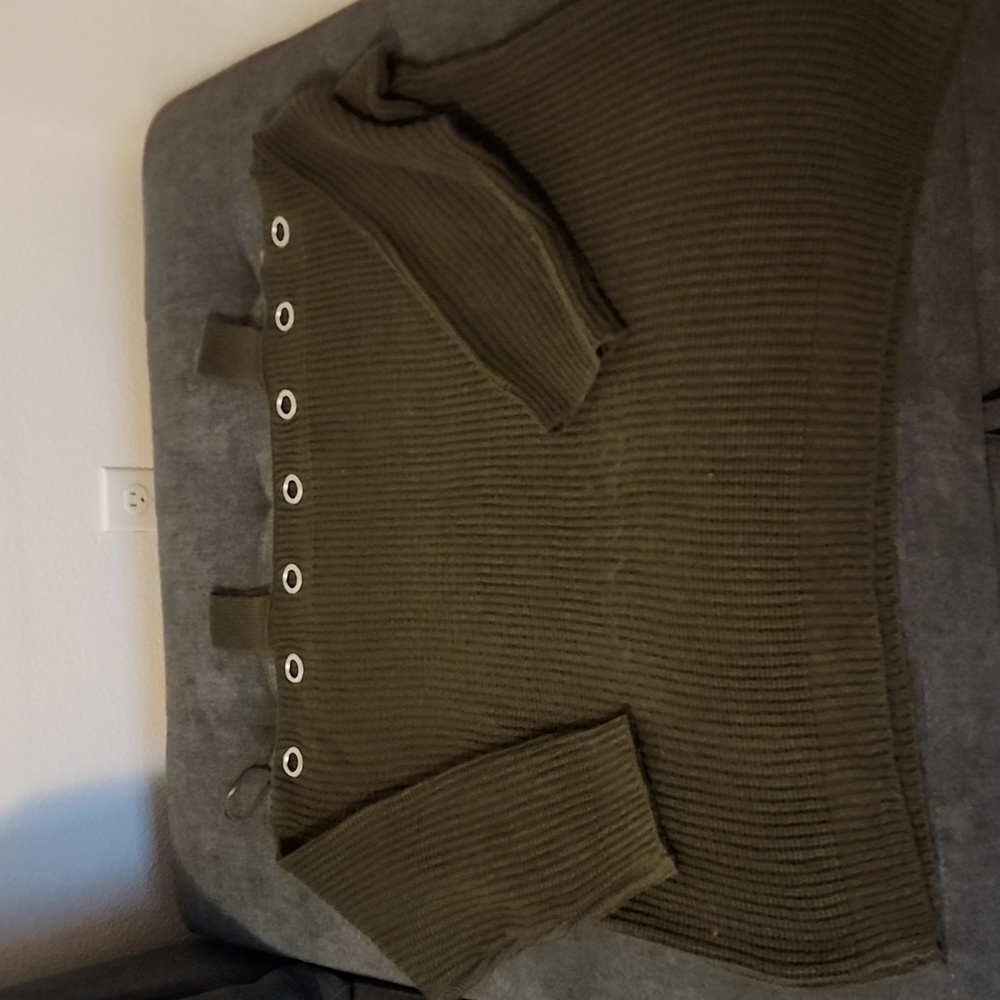 Green knit sweater